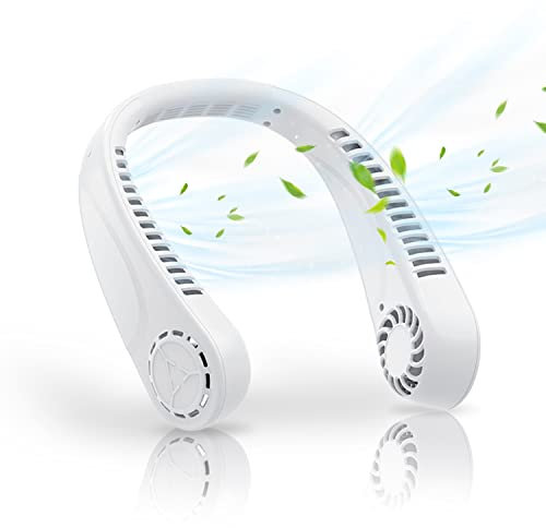 Zebbyee Mini ventilateur de cou portable USB avec flux d'air à 360 °, 3 vitesses, rechargeable par USB, pour les voyages, le sport, l'intérieur, l'extérieur