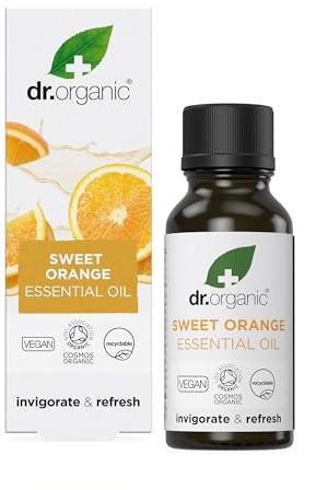 Dr Organic Aceite de naranja dulce, aceite esencial orgánico para la piel, aromaterapia y difusores, vegano, sin parabenos ni SLS, 10 ml