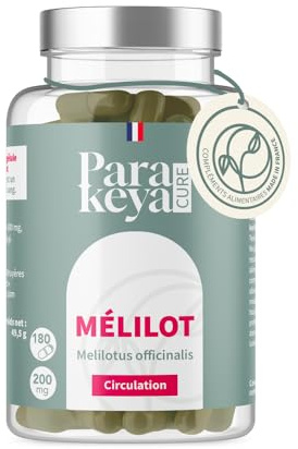 Parakeya Mélilot Circulation | Confort des Jambes Légères & Soutien Vasculaire | Complément Alimentaire Naturel 200mg | Format Économique Longue Durée | 180 Gélules
