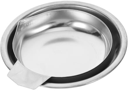 NUOBESTY 2pezzi Piatto di Pesatura in Acciaio Inossidabile Ciotola di Pesatura Mini Strass per Piccoli Diamanti e Polvere Graduata Leggero e Portatile