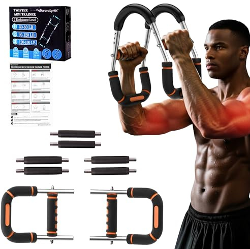Twister Arm Trainer for Men & Women - Adjustable Hydraulic Power Twister, Upper Body Strength Training Equipment for Home Gym, Chest Expander, Biceps Workout Machine (Orange)