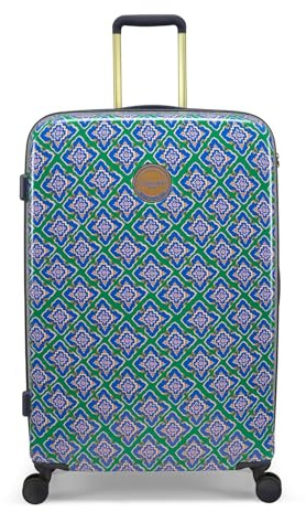 Joules Tile Diamond Collection Hardside Luggage, 4 Wheel Troller Spinner Suitcase, Large 28 x 75.5 x 49.5 cm