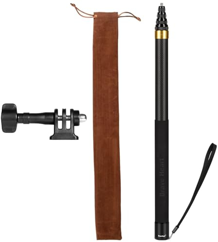 Palo invisible para selfie de 3 m, de fibra de carbono, de 118 pulgadas, barra de extensión ultra larga para cámara de acción Insta360 ONE X5 X4 X 3 X2 R RS X3 R X (dorado)