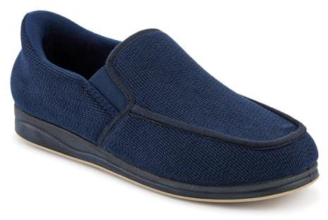 Pavers Mens Easy Step In Extra Wide Corduroy Slippers | Autumn Winter Collection | Full Slipper Slipper | Pull On | Flat