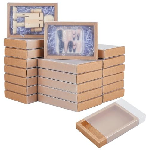 BENECREAT 30Set Kraft Geschenkbox Mit Schublade, 13.8x9.7x2.5cm Kraftpapier Schubladenbox, Kraftpapier Boxen Für Hochzeitsgeschenke Anzeige Kleiner Artikel Hochzeit Party Favors Verpackung