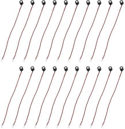 sourcing map 5 microfoni a elettrete a condensatore, mini condensatore a elettrete con diametro di 6 mm, con cavi da 120 mm, 50 dB per audio, nero