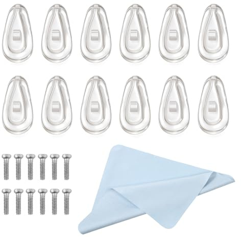6 Paar Brillen Nasenpads zum Aufstecken, Einstecken Rutschfeste Brille Nasenpads, Weiche Silikon Transparent Glasses Nase für Brillen Sonnenbrillen Rutsch Stopper Gläser Nasenpad Brille Zubehör