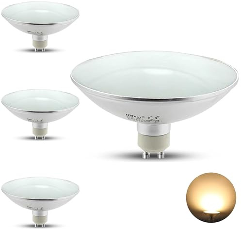 HiBay 4er Leuchtmittel GU10 LED AR111 Strahler Lampe 9W Spot Reflektor Ersatz für 75W Halogenlampen,800lm 3000K 120° Warmweiß,LED-Glühlampe für Restaurant, Kantine, Wohnzimmer