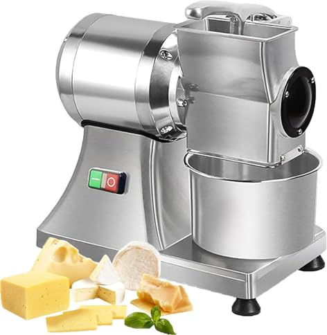 Rallador de queso eléctrico comercial, triturador de alta capacidad de 0,75 HP para una preparación eficiente de alimentos
