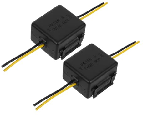 LOLIPPYY 2 pièces Filtre Puissance Voiture Anti-Bruit Audio Filtre Réducteur Interférences pour Amplificateur Stéréo Compatible Multi-modèles