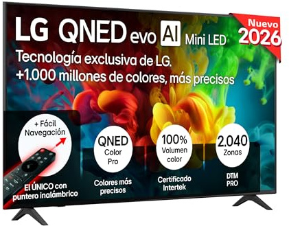 LG 55QNED82B6B - Smart TV QNED EVO AI 55 4K Sin Reflejos 94%, 2026
