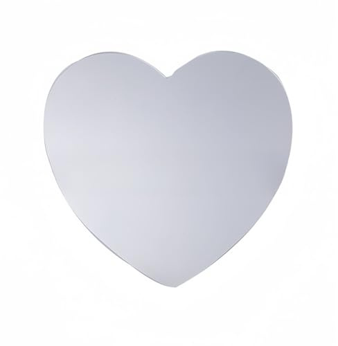 Auratrove Specchio da parete a forma di cuore, in vetro acrilico ad alta definizione, decorazione per soggiorno camera da letto, argento, 30 x 30 cm