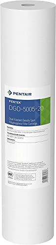 Pentair Pentek DGD-5005-20 Big Blue Water Filter, 20-Inch Whole House Sediment Filter Cartridge Replacement, Dual-Gradient Density Spun Polypropylene, 20 x 4.5, 5 Micron, Pack of 1, White