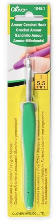 Clover 1048/I Green Amour Crochet Hook, Size I, 5.5mm