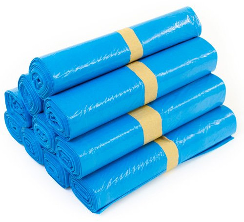 KK Verpackungen Müllsäcke 120 Liter Blau | 250 Stück, 700 x 1100 mm | LDPE-Regenerat, Typ 60 | Perforiert, abreißbar | Für leichte bis mittelschwere Abfälle