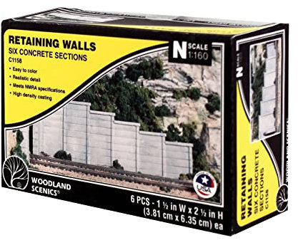 Muros de sillería y N escala Retaining Woodland Scenics