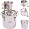 Fayelong CASA Alambicco Distillatore Temperatura Rame Serpentina Acqua Vino Oil (12 L Litri, Acciaio Inox)