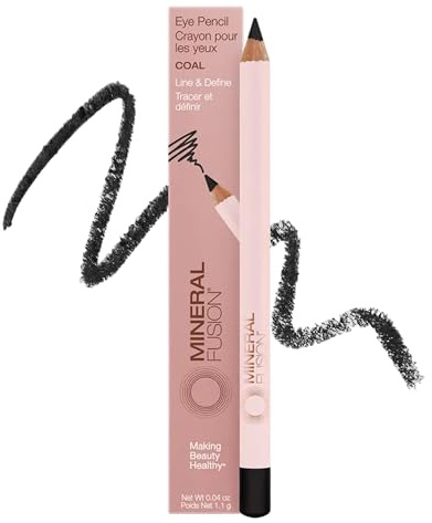 Mineral Fusion Eye Pencil (Black - Coal) - Eyeliner with Soothing Chamomile, Meadowfoam & Vitamin E - Smooth & Long Lasting, Hypoallergenic, Non-Irritating Eye Makeup