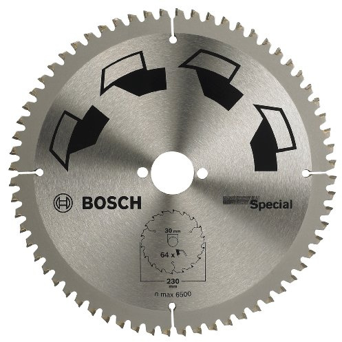 Bosch 1x Kreissägeblatt Special (Sägeblatt für Holz, Nichteisenmetalle, Kunststoffe, Ø 230 x 2.5/1.8 x 30 mm, 64 Zähne, FT, Zubehör Kreissäge)