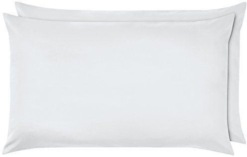 Amazon Basics Microfiber Pillowcases, Standard Size 50 x 80 cm (Pack of 2), Bright White, Pillows Not Included
