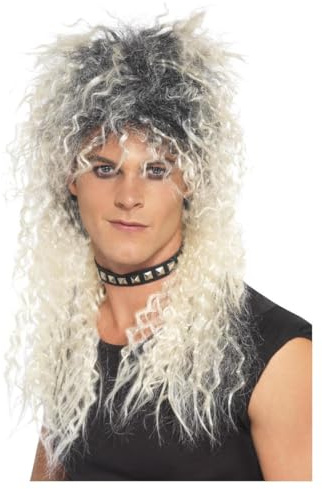 Smiffys Mens Hard Rocker Two Tone Wig (One Size) (Blonde/Black)