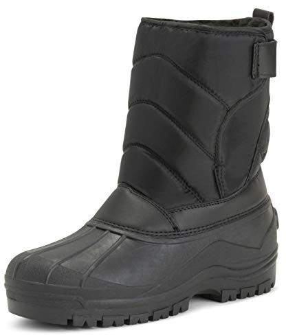 Polar Men’s Waterproof Duck Snow Boots - Lace?Up Winter Outdoor Boots, Fur?Lined & Thermal Insulated, Anti?Slip Rubber Sole for Hiking, Cold & Snow - Black - UK11/45
