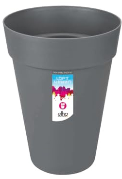 Elho loft urban round high 28cm vaso da fiori - Anthracite | Ø 27.5 x Alt. 35.8 cm | Adatto per uso esterno