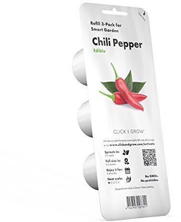 Click and Grow SGR6x3 Smart Garden Chili Pepper Plant Pods, 3-Pack, White
