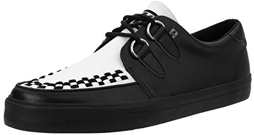 T.U.K. Creeper Sneaker aus Leder & Wildleder - Farbe Black & White Leather - Herren & Damen - Größe 43