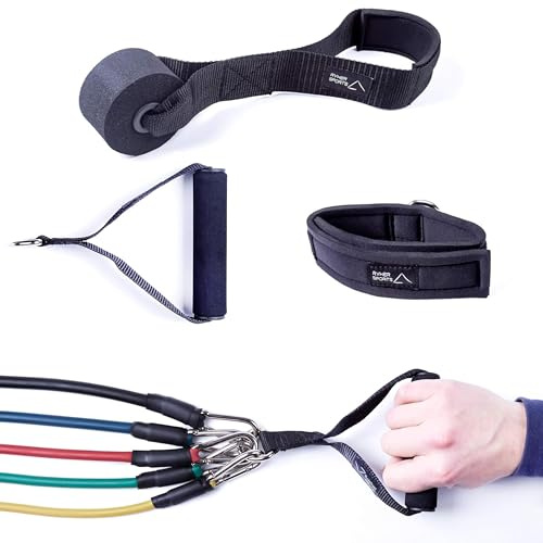 Ryher Gomas elasticas musculacion - Kit de Cuerdas elasticas de Fitness con 5 Bandas de Resistencia - Elasticos Fitness para Entrenamiento - Gimnasio en casa