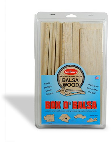Guillow's Box O' Balsa Model Kit, Small, Random Sizes, 1-Pound Box