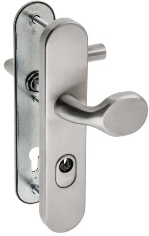 Schildgarnitur ES1 ZA 72mm Schutzbeschlag Edelstahl matt Sicherheitsbeschlag (Objekta 1 Drücker)