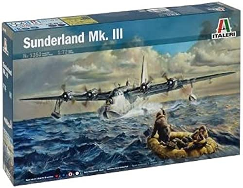 Italeri – Sunderland MK. III – Wasserflugzeug Modellbausatz, Maßstab 1:72, Zweiter Weltkrieg Flugboot, 36 cm lang