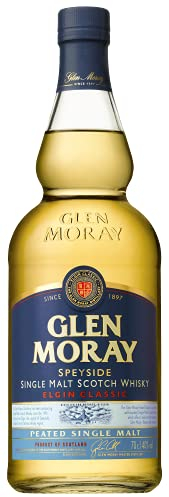 Glen Moray Peated, Schottischer Single Malt Whisky aus der Speyside, rauchig-torfiger Geschmack, mit Geschenkverpackung, 1 x 0,7 l