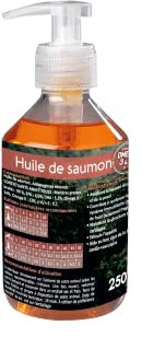 NUTRIVET - INNE - Huile de Saumon - Ergänzungsfuttermittel - Hunde & Katzen - Lachsöl - Reich an Omegas 3 und 6 - Pumpflasche 250 ML