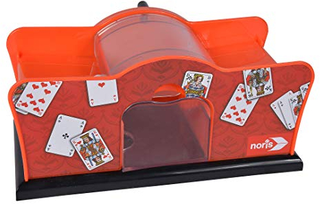 noris 606154620 - Kartenmischmaschine manuell inkl. Kurbel, für Kartengröße bis 9, 2 x 6 cm, ab 8 Jahren
