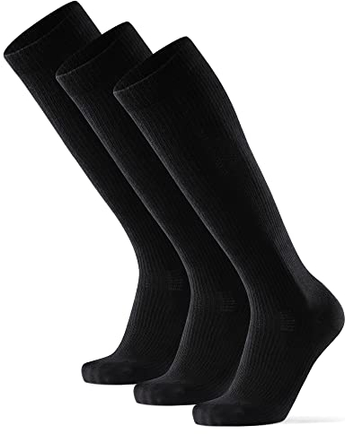 DANISH ENDURANCE Bio-Baumwolle Kompressionsstrümpfe, 14-18 mmHg, Unisex, für Damen & Herren, 1 oder 3 Paar (Multi Schwarz, 39-42)
