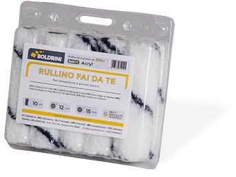 Boldrini Mini rullo, per interni: idropitture, lavabili e traspiranti - lunghezza 10 cm - set 10 pz