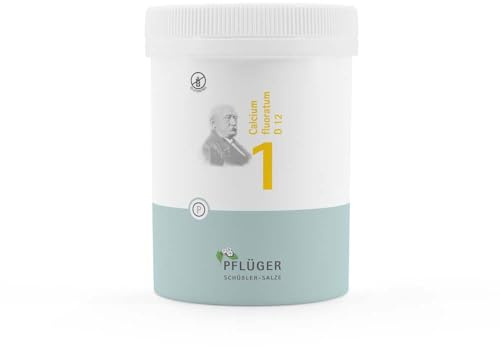 PFLÜGER Schüßler-Salz Nr. 1 Calcium fluoratum D12, 1000 Tabletten | Das Salz der Haut und des Bindegewebes, Schüssler Salze, glutenfrei, Arzneimittel