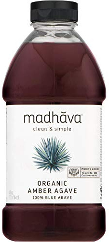 Madhava Naturally Sweet Organic Blue Agave Low-Glycemic Sweetener, Amber Raw, 46 Ounce (Packaging may vary)