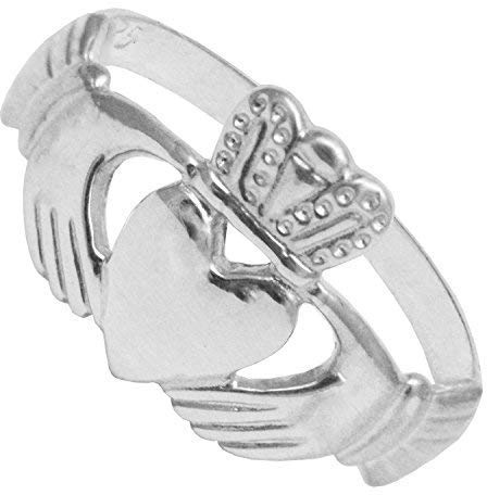 BJC Plata De Ley Vestido Mujeres Anillo De Claddagh Tamaño G - X
