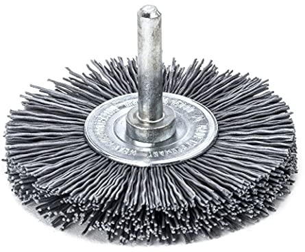 Lessmann Rundbürste mit Schleifborsten ø 70 mm (mit festem Schaft ø 6 mm, Schleifborsten mit Siliziumcarbidkorn, Höhe 10 mm, Drahtbürste) 417872