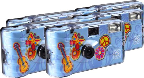 TopShot Lot de 5 appareils Photo jetables Flower Power pour 27 Photos avec Flash