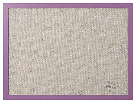 Bi-Office Lavendel anslagstavla med pärlfärger textil yta, lila MDF ram, 22 mm tjock, 60 x 45 cm
