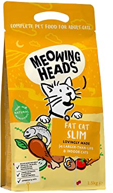 Meowing Heads Complete Dry Cat Food 1.5kg (Pack of 1) - Fat Cat Slim - Vet Approved