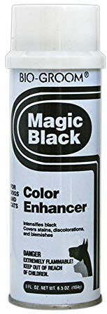 BIO-GROOM - Magic Black Hundetrockenshampoo - Trockenshampoo-Spray - Farbverstärkendes Hundeprodukte - Schwärzt und intensiviert die Fellfarbe - Hinterlässt Keine Flecken - 184 g