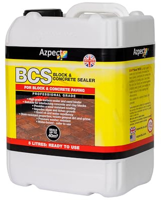 EASYSeal Block and Concrete Sealer 5 Litre, BCS Seal & Protect, Ideal for Concrete Paving, Driveway, Path, Walkway or Patio. Water Based, Pet Friendly Once Dry.
