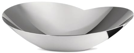 Alessi Human Collection,Salad Bowl L Salatschüssel, Edelstahl, Silber, 5.5 x 35 x 21 cm