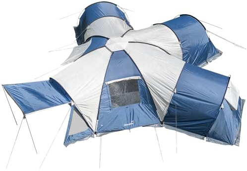 Skandika Kuppelzelt Korsika 9 Sleeper | Großes Familienzelt für 9 Personen, Camping Zelt mit 3 Schlafkabinen, Sleeper Technology, 5000 mm Wassersäule, 2m Stehhöhe | Campingzelt, Outdoor