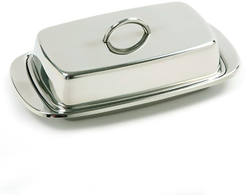 Norpro 282 Stainless Steel Double Covered Butter Dish, Silver